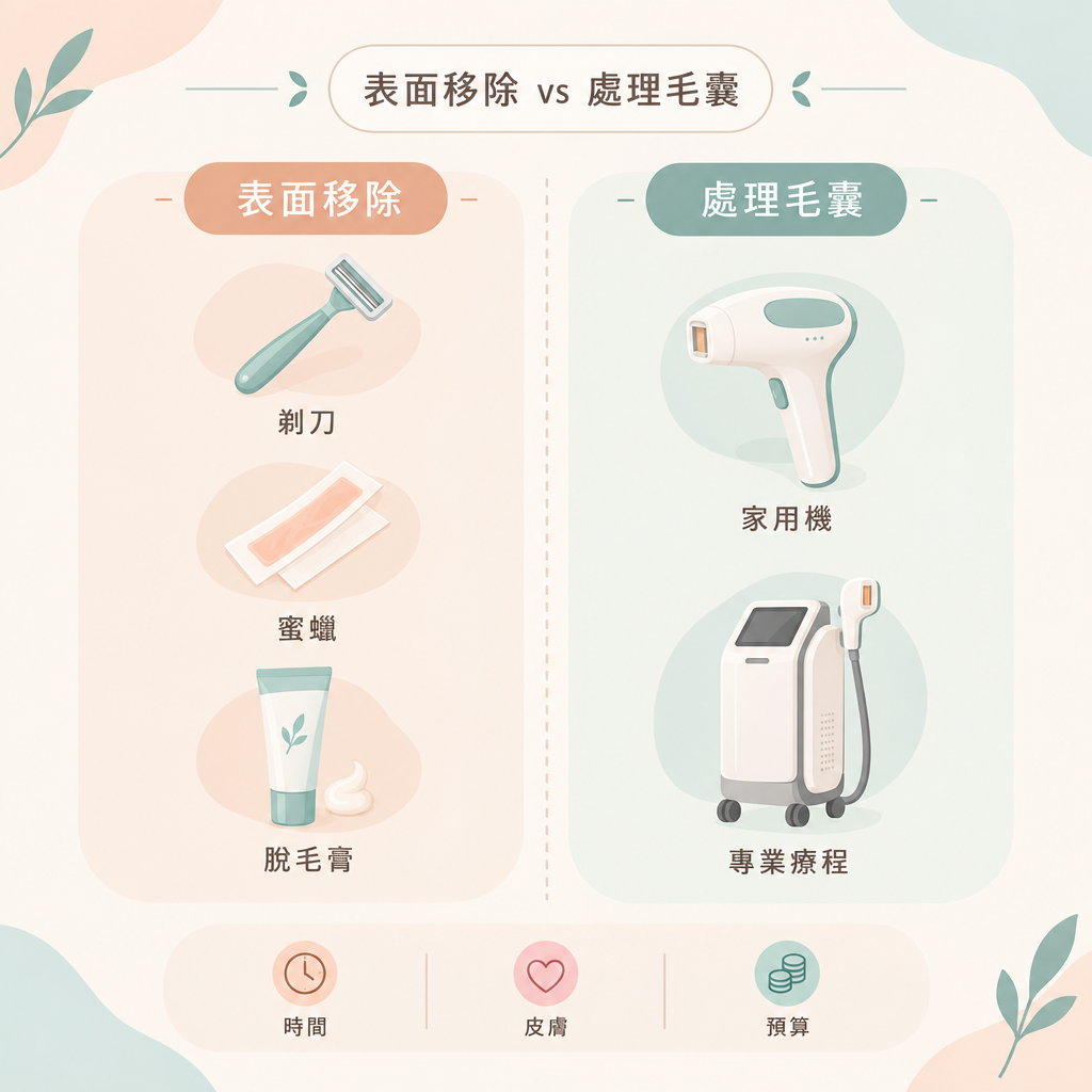 剃毛、蜜蠟、家用脫毛機有何分別？脫毛方法比較