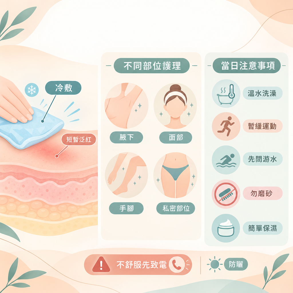 脫毛後可以洗澡、運動和搽止汗劑嗎？