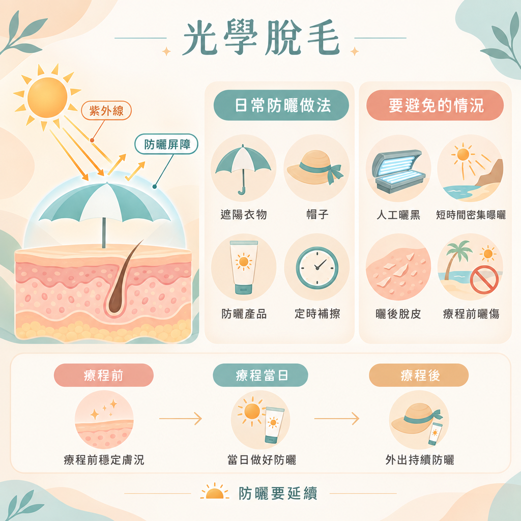 脫毛療程期間可以曬太陽嗎？防曬與曬後護理